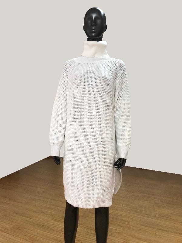 xakxx xakxx-Loose Solid Knitting High-neck Long Sweater