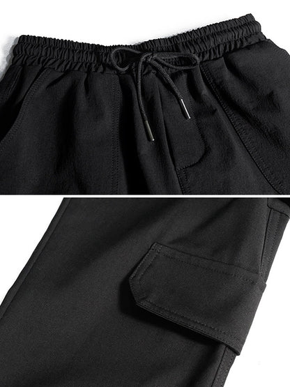 xakxx Stylish Drawstring Punk Empire Black Casual Overalls Pants