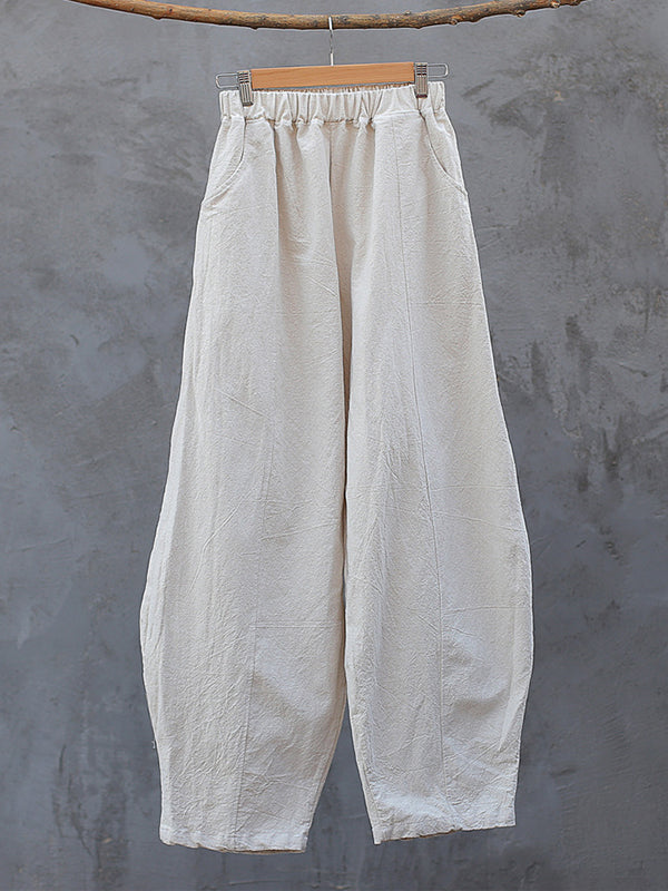 xakxx Simple High Waisted Solid Color Wide Leg Pants