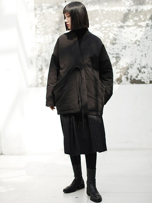 xakxx Original Solid Warm Cotton-Padded Coat