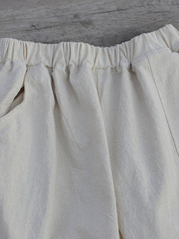 xakxx Simple High Waisted Solid Color Wide Leg Pants