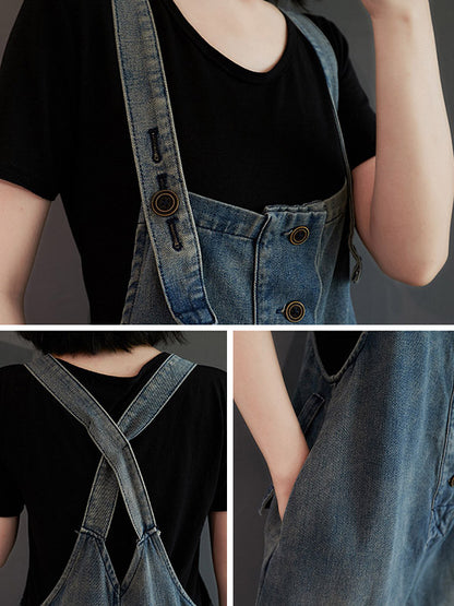 xakxx Original Solid Elasticity Denim Jumpsuits
