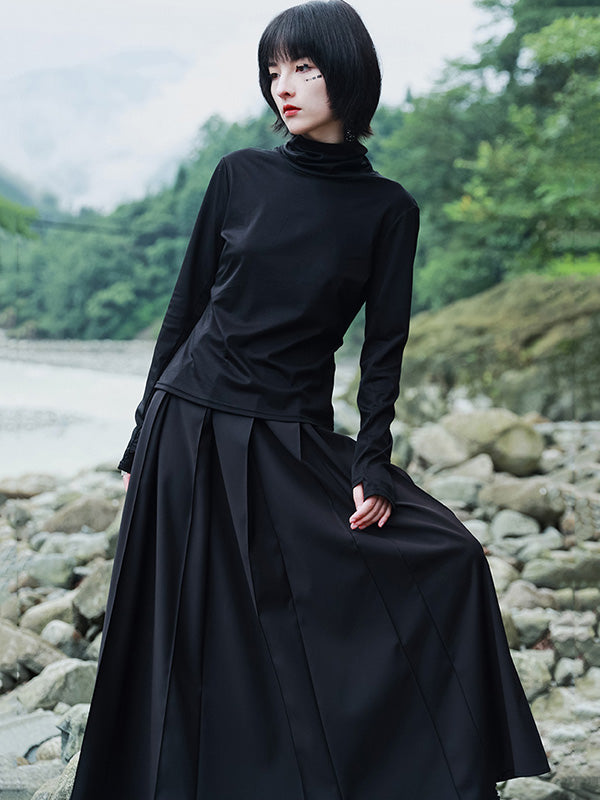 xakxx Original Pleats Empire A-Line Skirt