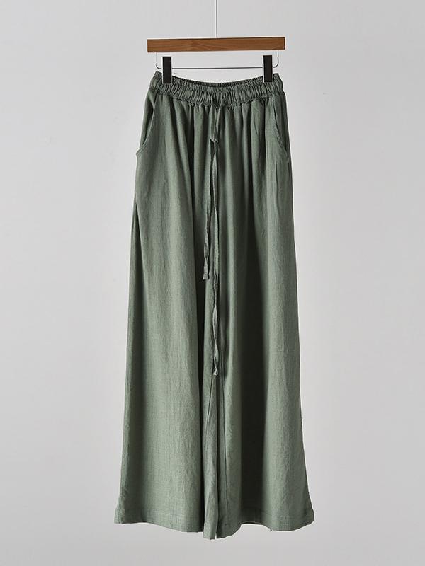 xakxx Vintage Linen Wide Leg Ramie Pants