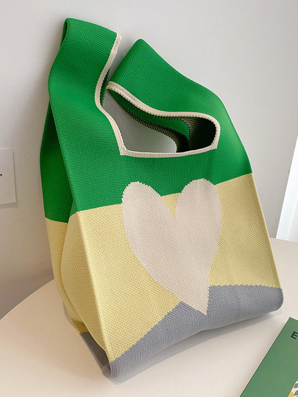 xakxx Heart Print Multi-Colored Bags Handbags
