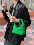 xakxx Cute Solid Color Woven Bags Handbags