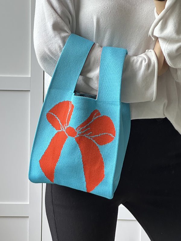 xakxx Casual Weave Contrast Color Bags Accessories
