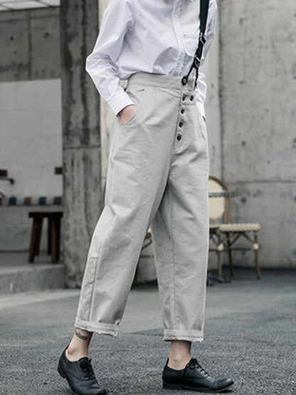 xakxx Vintage One-Shoulder Multi-Buckle Jumpsuit