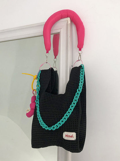 xakxx Chains Hollow Woven Shoulder Bags Handbags