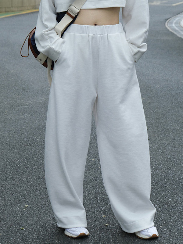 xakxx Casual Wide Leg Loose Solid Color Pants