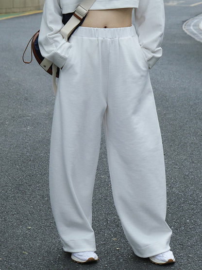 xakxx Casual Wide Leg Loose Solid Color Pants