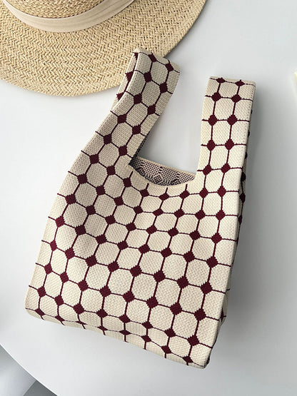 xakxx Plaid Woven Handbag
