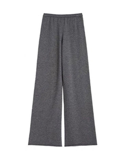 xakxx xakxx-Urban Loose Solid Round-Neck Vest Top& V-Neck Sweater Tops& Wide Leg Pants Three-Piece Set