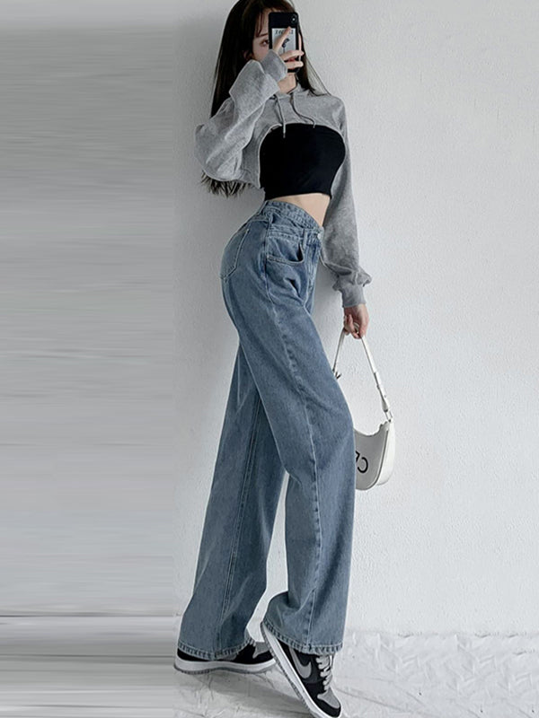 xakxx 4 Colors High Waisted Jean Pants Bottoms