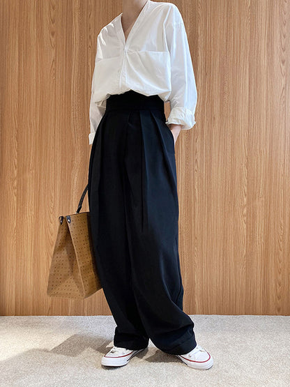 xakxx Loose Wide-Leg Velcro Suit Pants