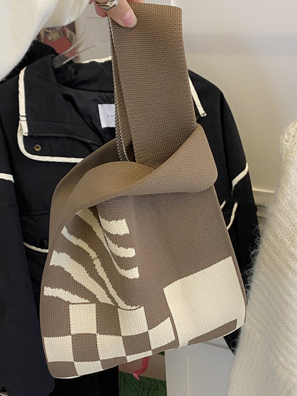 xakxx Zebra-Stripe Bags Accessories Woven Handbag