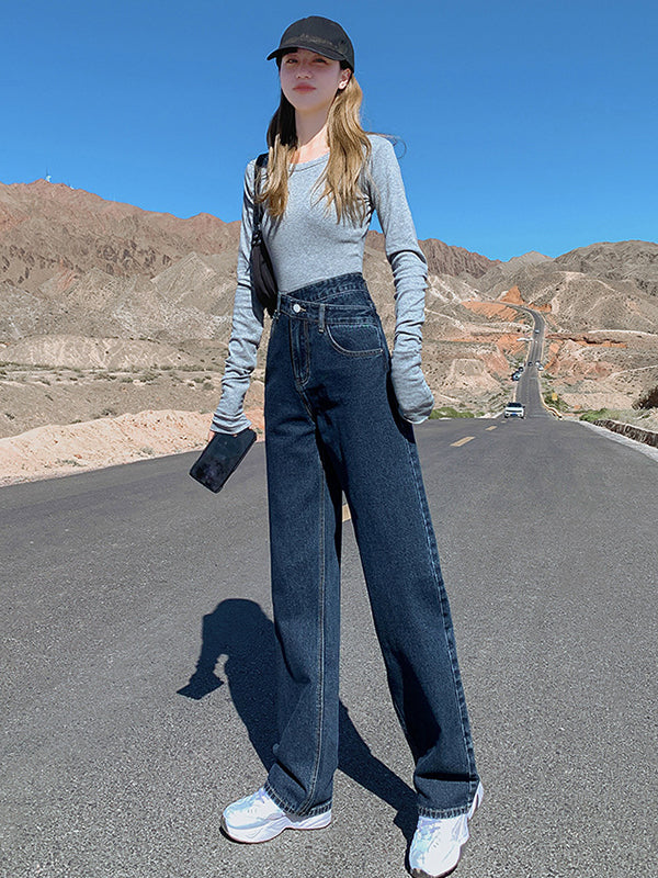xakxx 4 Colors High Waisted Jean Pants Bottoms