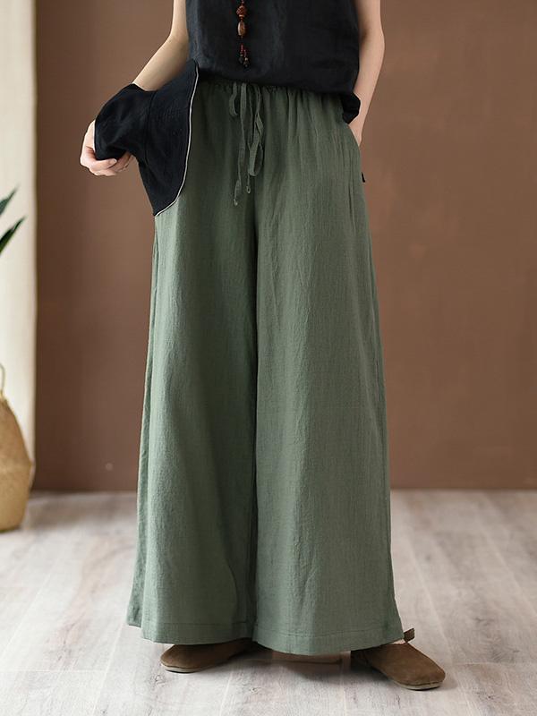xakxx Vintage Linen Wide Leg Ramie Pants