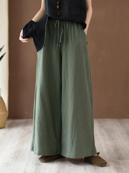 xakxx Vintage Linen Wide Leg Ramie Pants