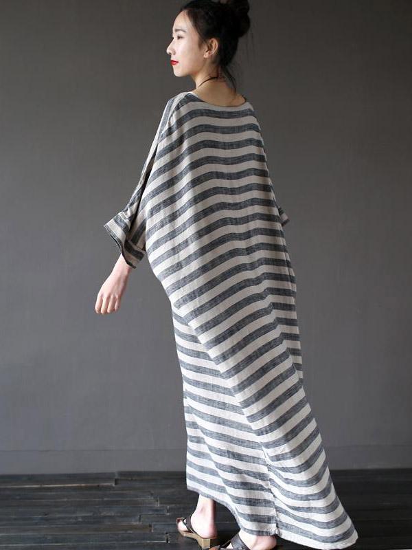 xakxx Vintage Loose Striped Dress