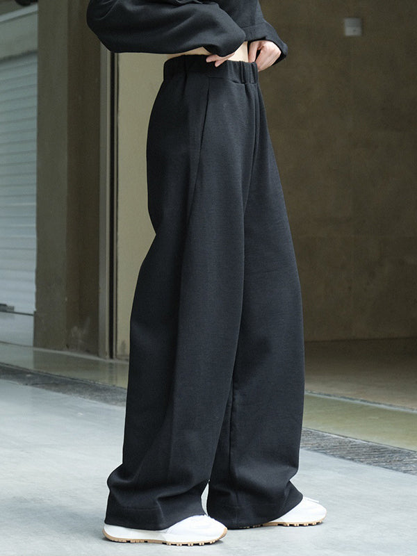 xakxx Casual Wide Leg Loose Solid Color Pants