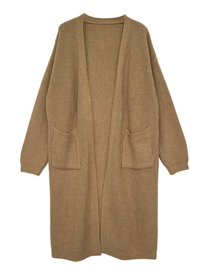 xakxx Casual Loose Solid Color Cardigan Tops