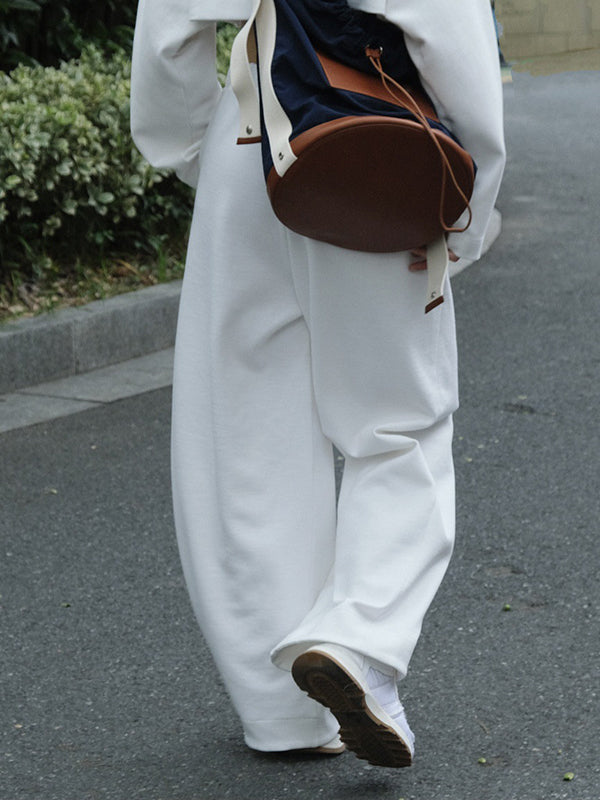 xakxx Casual Wide Leg Loose Solid Color Pants