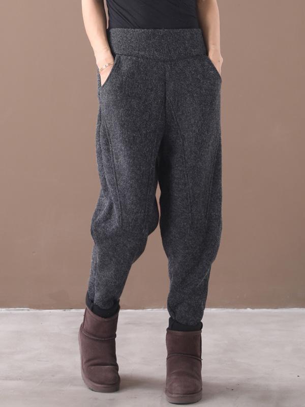 xakxx Loose Stitching Velvet Thickening Pants