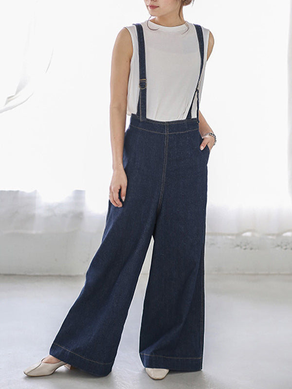 xakxx Loose Wide-Leg Long Overalls