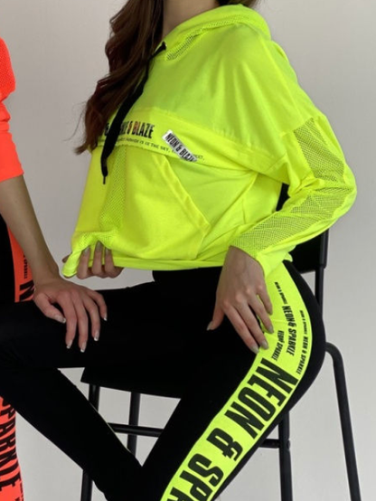 xakxx Iridescent Patchwork Mesh Hoodies&Leggings Suits