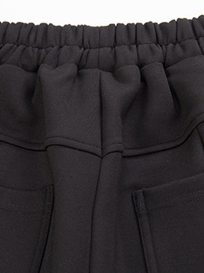 xakxx Stylish Black Velvet Split-Joint Harem Pants
