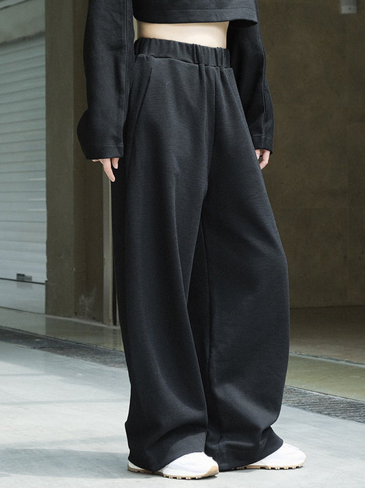xakxx Casual Wide Leg Loose Solid Color Pants
