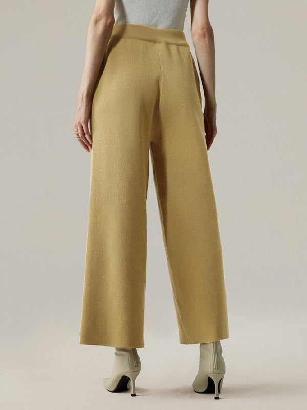 xakxx Ninth Pants Wide Leg Solid Color Pants Trousers