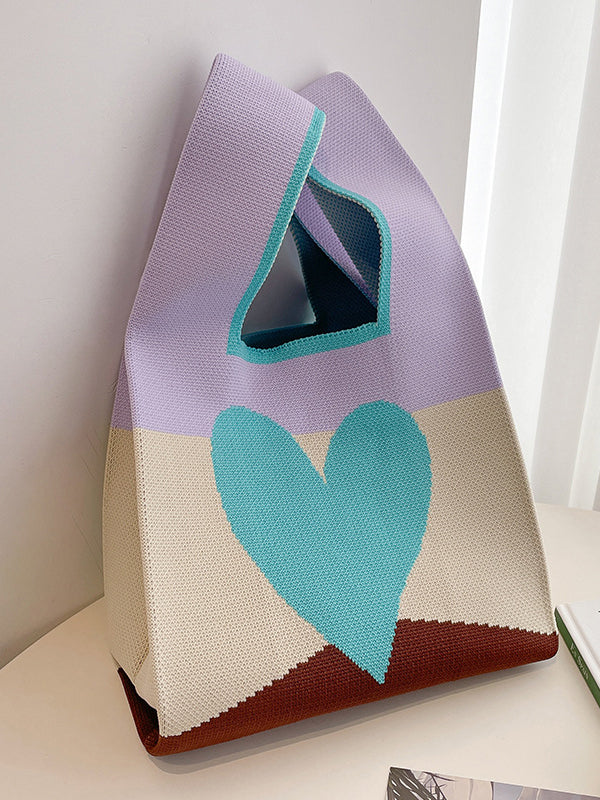 xakxx Heart Print Multi-Colored Bags Handbags