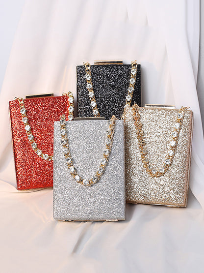 xakxx Chains Rhine Stones Handbags