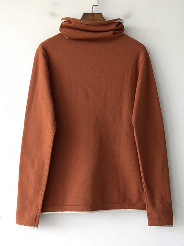 xakxx xakxx-Casual Loose 8 Colors High-Neck Long Sleeves Knitwear
