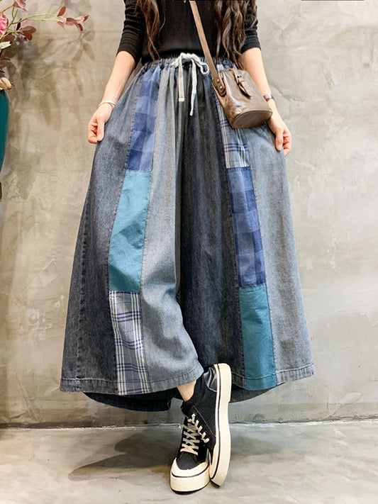 xakxx Vintage Wide Leg Elasticity Split-Joint Jean Pants Bottoms