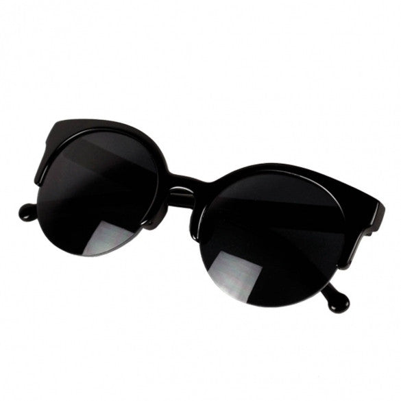 xakxx Fashion Unisex Retro Designer Super Round Circle Cat Eye Semi-Rimless Sunglasses Glasses Goggles