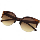 xakxx Fashion Unisex Retro Designer Super Round Circle Cat Eye Semi-Rimless Sunglasses Glasses Goggles