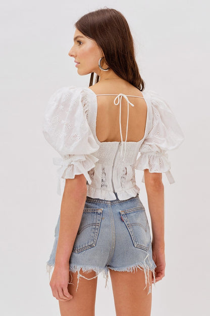xakxx Summer Tops For Women Blouses Black White Crop Tops Ladies Sexy Puff Sleeve Blouse Women Shirts Ruffle Top