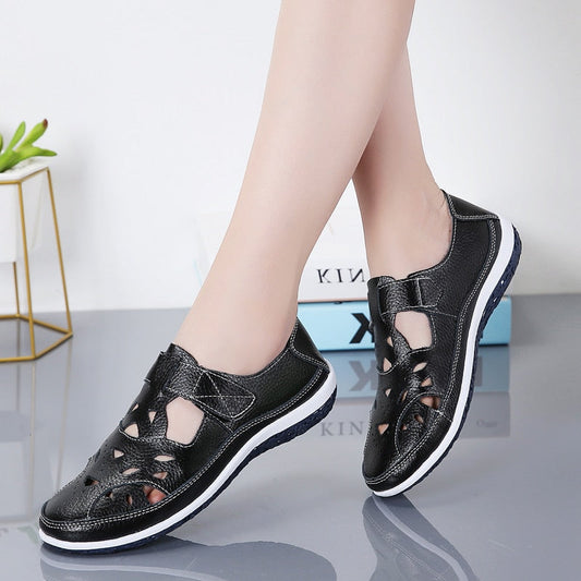 xakxx  Women Sandals Summer Ladies Girls Comfortable Ankle Hollow Round Toe Sandals Woman Soft Beach Sole Female Shoes Plus Size