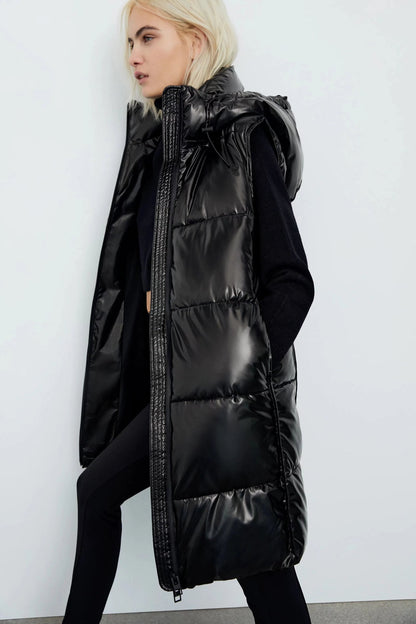 xakxx Women Winter Vests Hooded New Short Bright Color Vest Cotton Padded Jacket Sleeveless Female Winter Waistcoat Vest