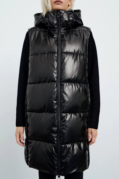 xakxx Women Winter Vests Hooded New Short Bright Color Vest Cotton Padded Jacket Sleeveless Female Winter Waistcoat Vest