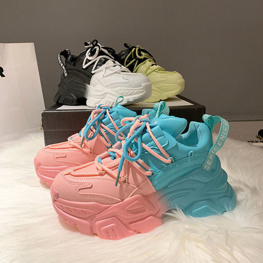xakxx Autumn Women Chunky Sneakers New Design Colorful Woman Shoes Thick Sole Fashion Girls Platform Sneakers Ladies Sport Shoes