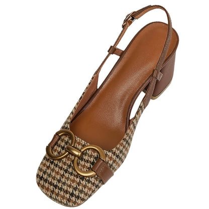 xakxx High Heel Sandals For Women Summer Ladies Pumps Square Toe Buckle Heels Female Sandals Mixed Colors Party Wedding Shoes