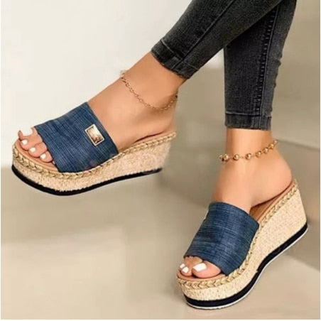 xakxx Women's Sandals Summer Female Slippers Flat Woman Peep-toe Comfort Slip-on Casual Shoes Mujer Slingback