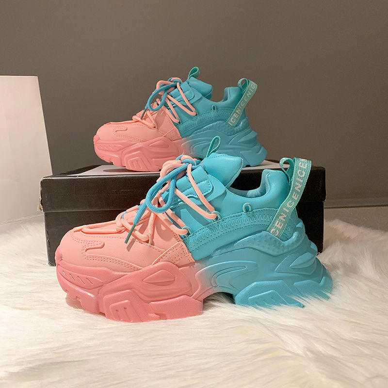 xakxx Autumn Women Chunky Sneakers New Design Colorful Woman Shoes Thick Sole Fashion Girls Platform Sneakers Ladies Sport Shoes