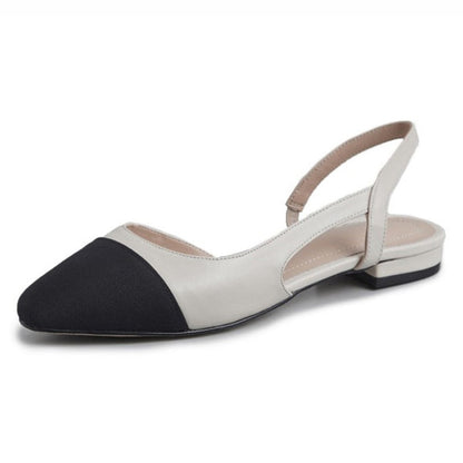 xakxx Low Heels Real Leather Slingbacks Shoes Women Square Toe Pumps Thick Heel Shoes Brand Design Lady Footwear Size 40