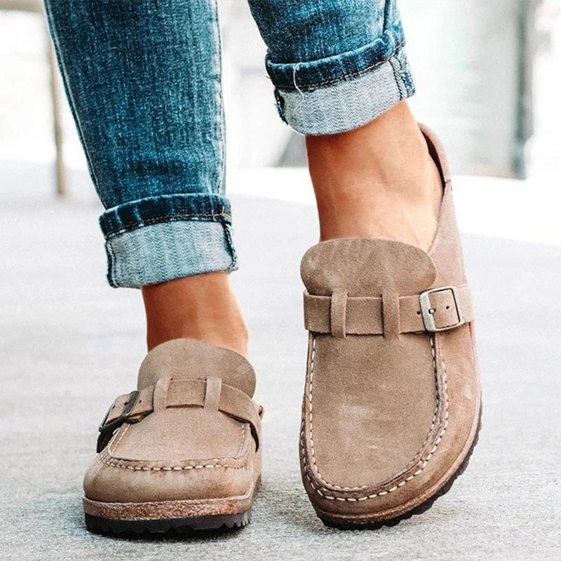 xakxx Women Loafers Retro Shoes Slip On Ladies Comfort Flats Platform Female Zapatos Mujer New Plus Size Casual Woman Summer Flat
