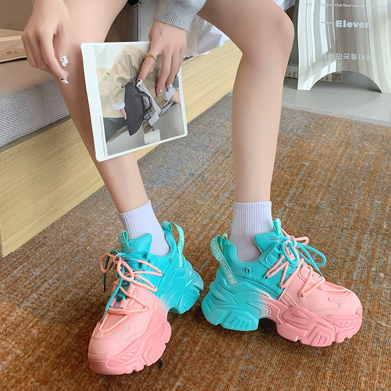 xakxx Autumn Women Chunky Sneakers New Design Colorful Woman Shoes Thick Sole Fashion Girls Platform Sneakers Ladies Sport Shoes